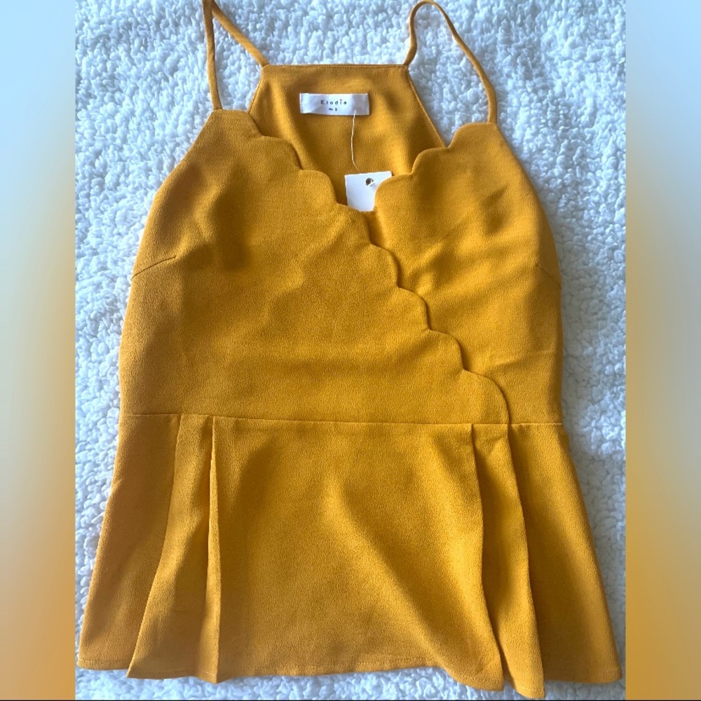 Yellow Pleated Tank